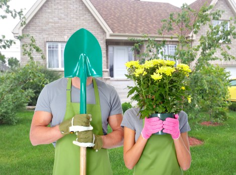 Team member wearing PPE during landscaping tasks